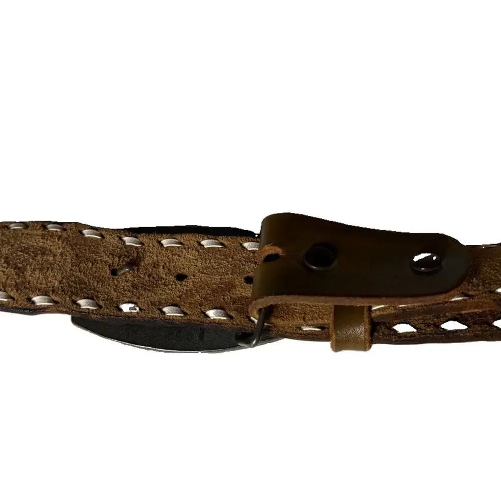 Vintage Quality Tooled Leather Belt Removable Coors Buckle Cowhide Leather 38 40